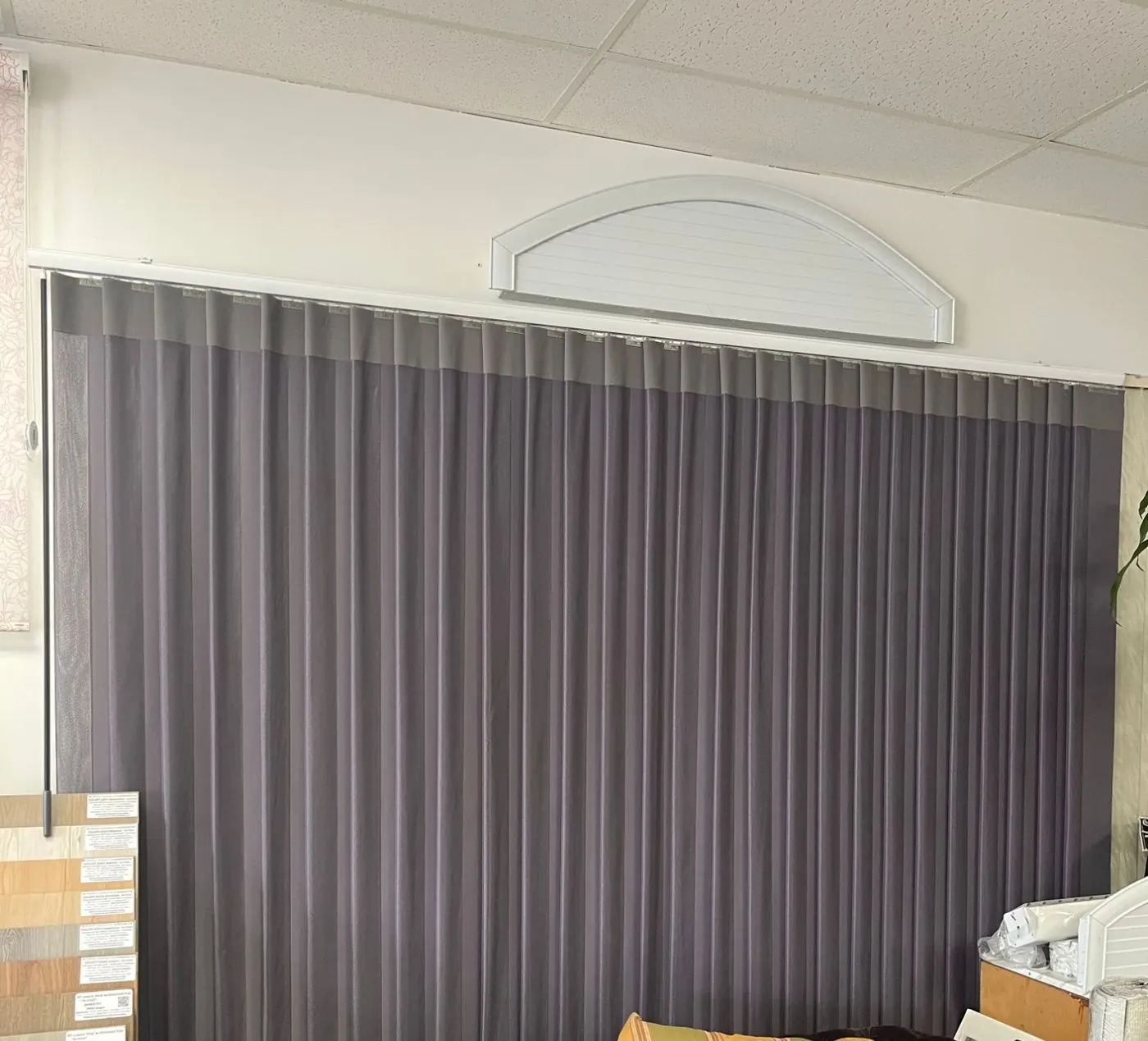 Draperies on display
